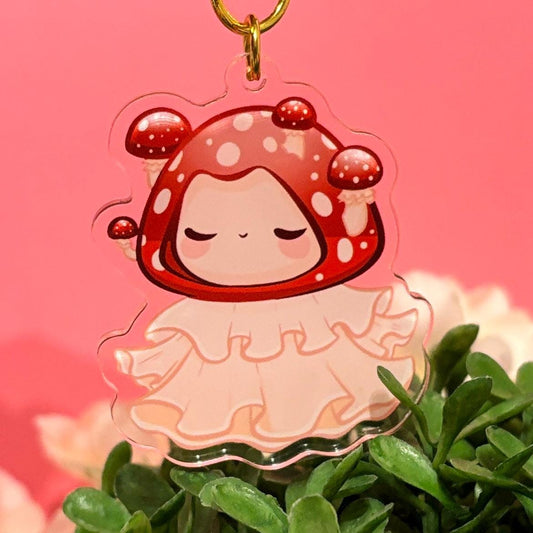 Mushroom Forest Spirit Keychain