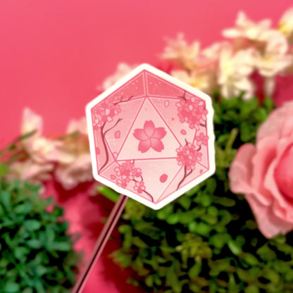 D&D SAKURA FLOWERS Dice D20 DnD Sticker