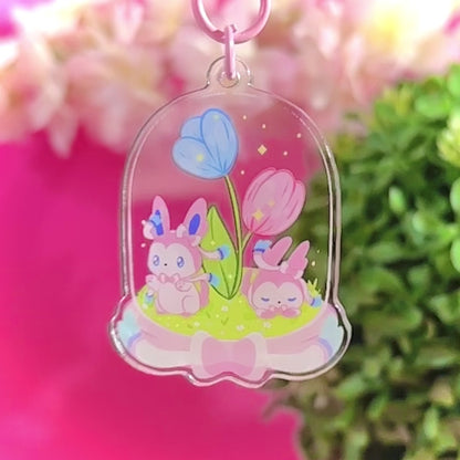 Poke Sylveon Terrarium Keychain – Enchanting Fairy Charm