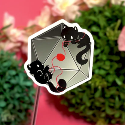 D&D Black Cats Dice D20 DnD Sticker