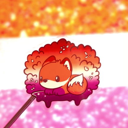 Fox Sticker with Hidden Lesbian Flag