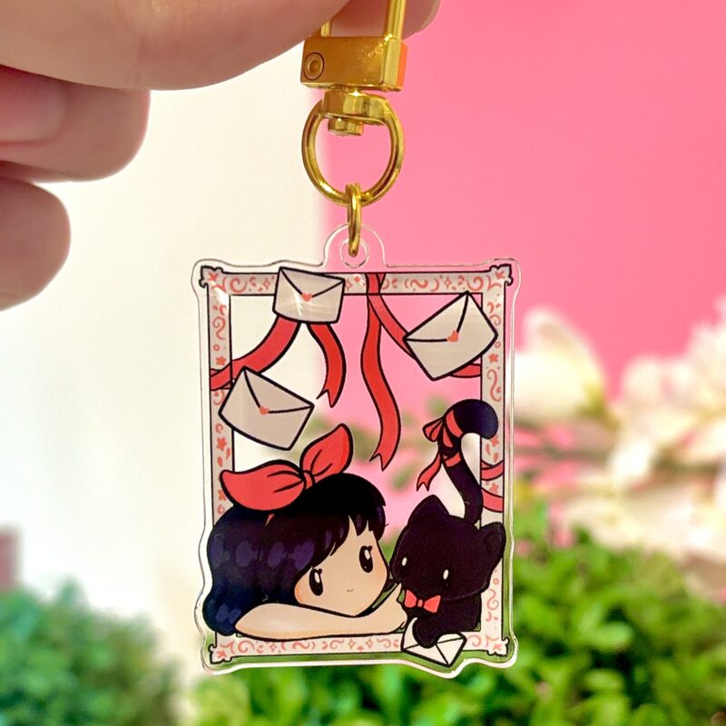 Kiki and Jiji from Studio Ghibli Keychain
