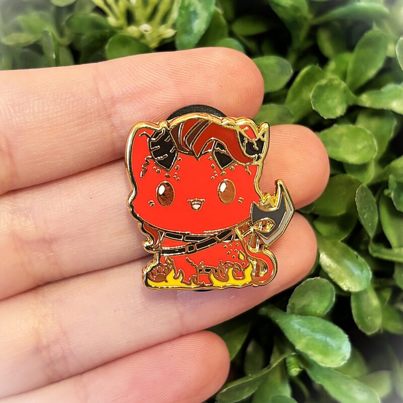 Karlach Cat Baldur's Gate 3 inspired hard enamel Pin