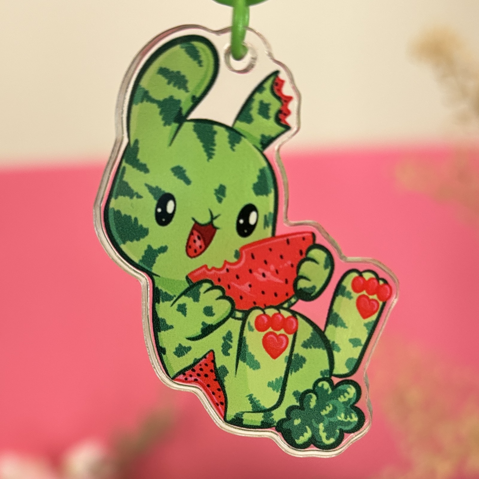 Watermelon Bunny Keychain