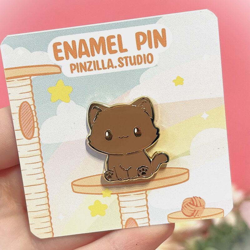 Brown Cat Pin