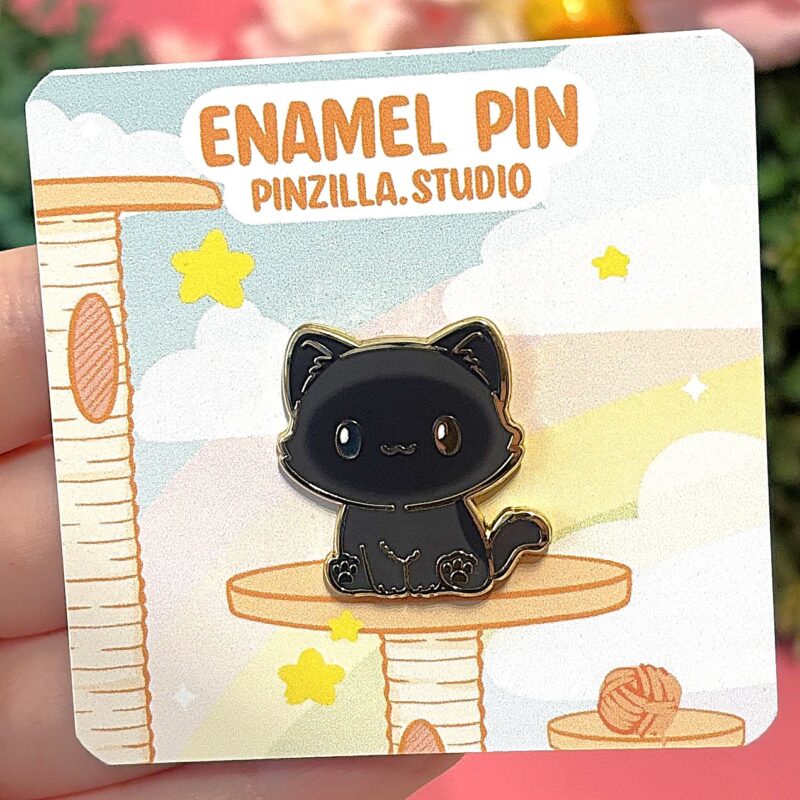 Black Ragdoll Or Persian Cat Pin