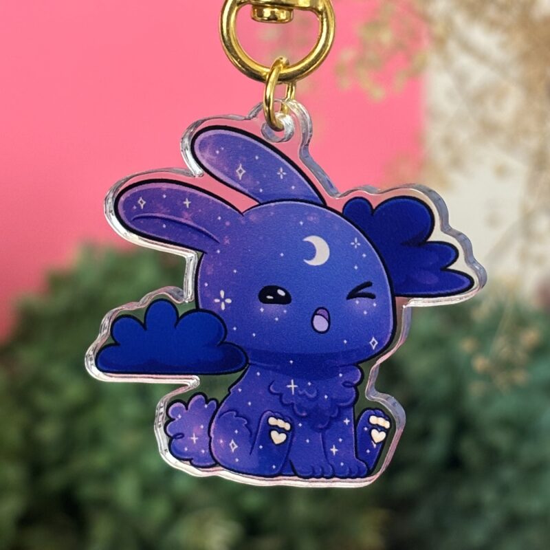 Sleepy Moon Bunny Keychain
