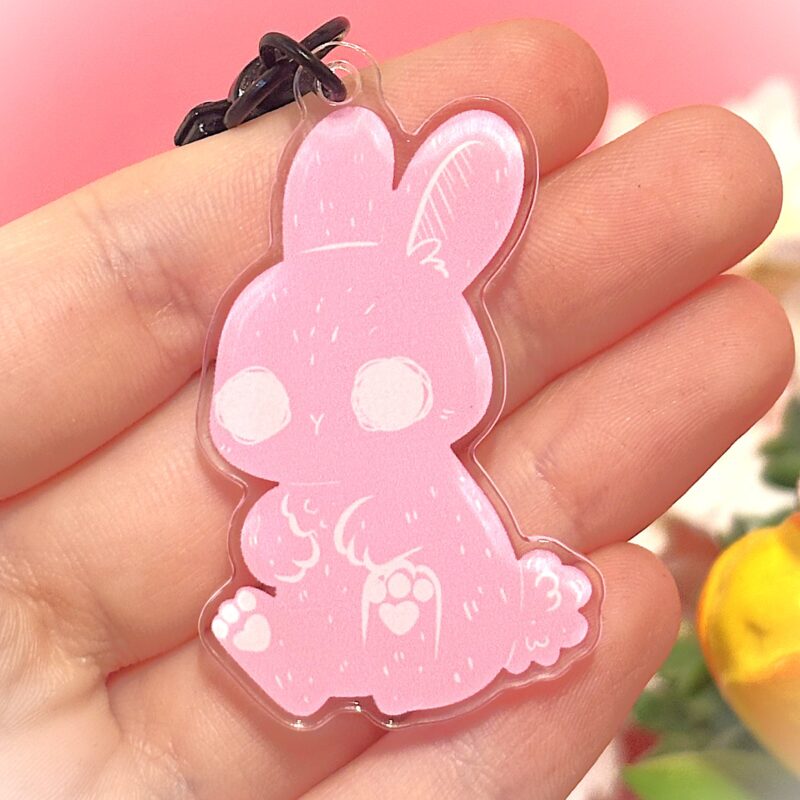 Pink Bunny Keychain