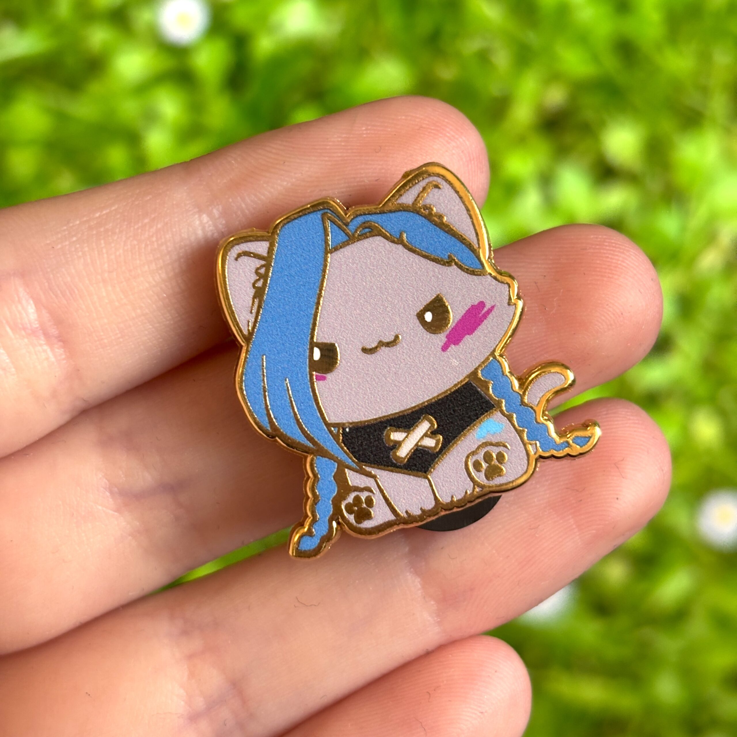 Arcane-Inspired Cute Chibi Cat Jinx Enamel Pin - Image 2