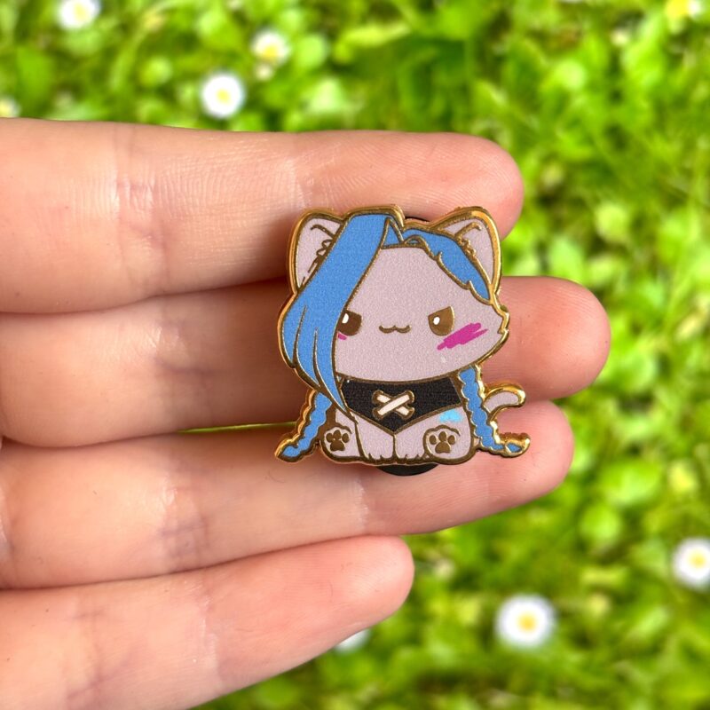 Arcane-Inspired Cute Chibi Cat Jinx Enamel Pin