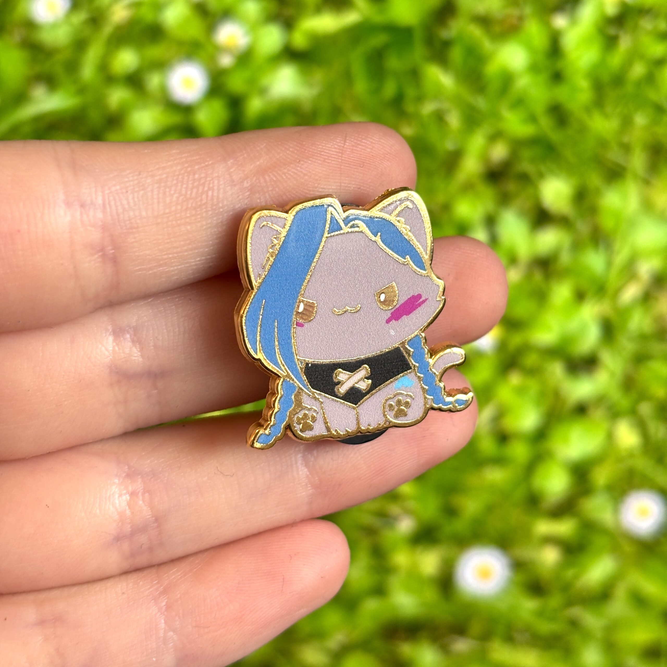 Arcane-Inspired Cute Chibi Cat Jinx Enamel Pin - Image 4