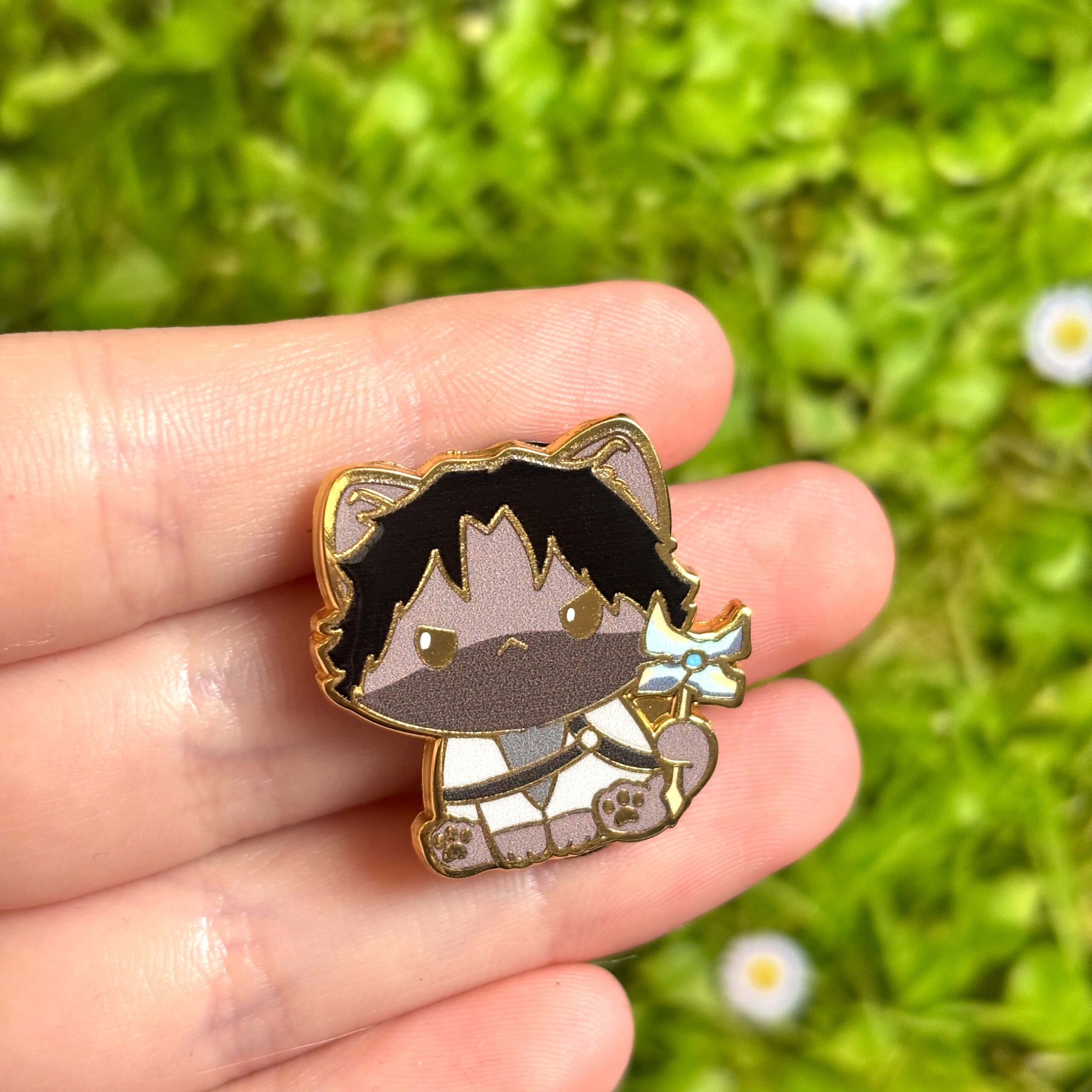 Arcane-Inspired Cute Chibi Cat Jayce Enamel Pin - Image 2