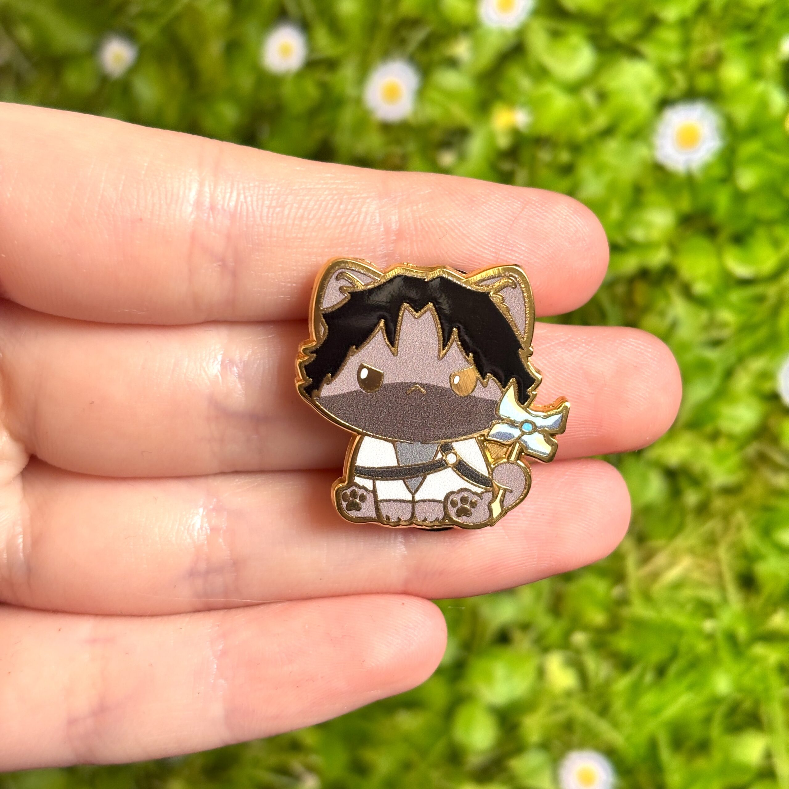 Arcane-Inspired Cute Chibi Cat Jayce Enamel Pin - Image 3