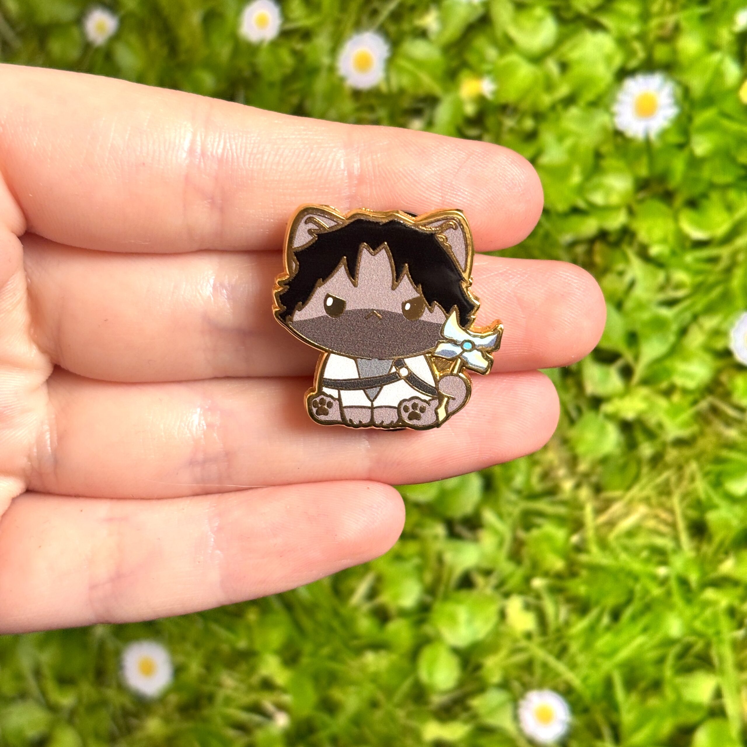 Arcane-Inspired Cute Chibi Cat Jayce Enamel Pin - Image 4