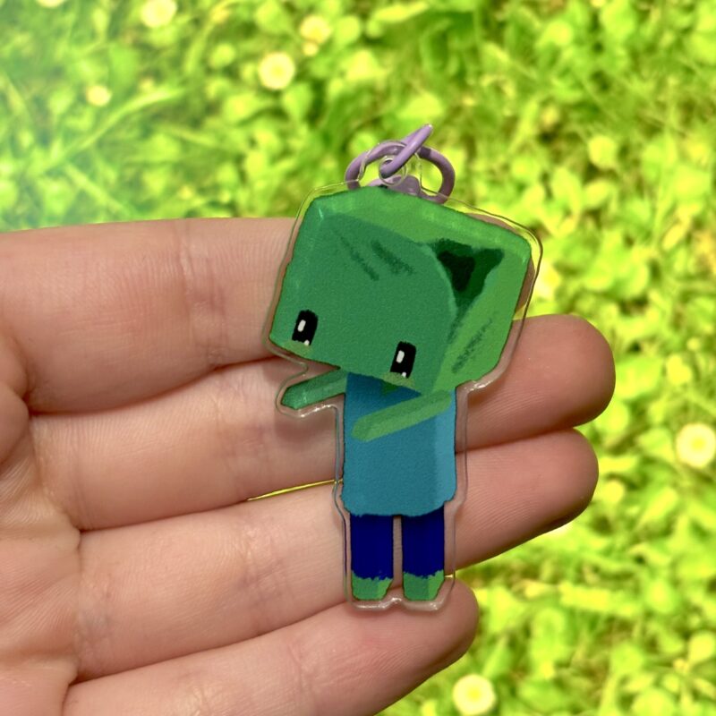 Zombie Minecraft Keychain