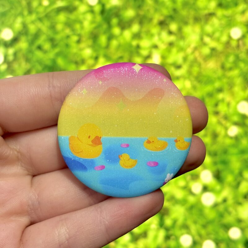 Glitter Button Pin - Pansexual