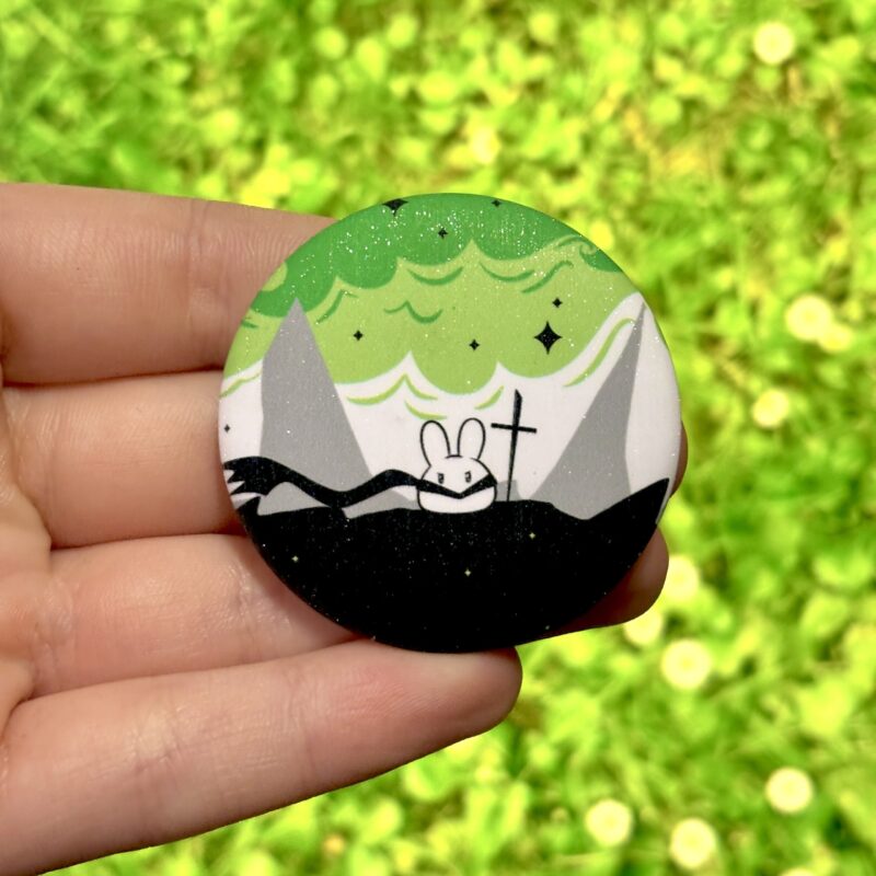 Glitter Button Pin - Aromantic
