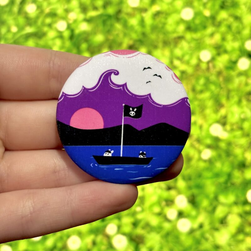 Glitter Button Pin - Genderfluid