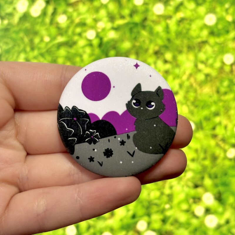 Glitter Button Pin - Demisexual