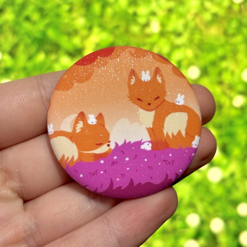 Glitter Button Pin - Lesbian