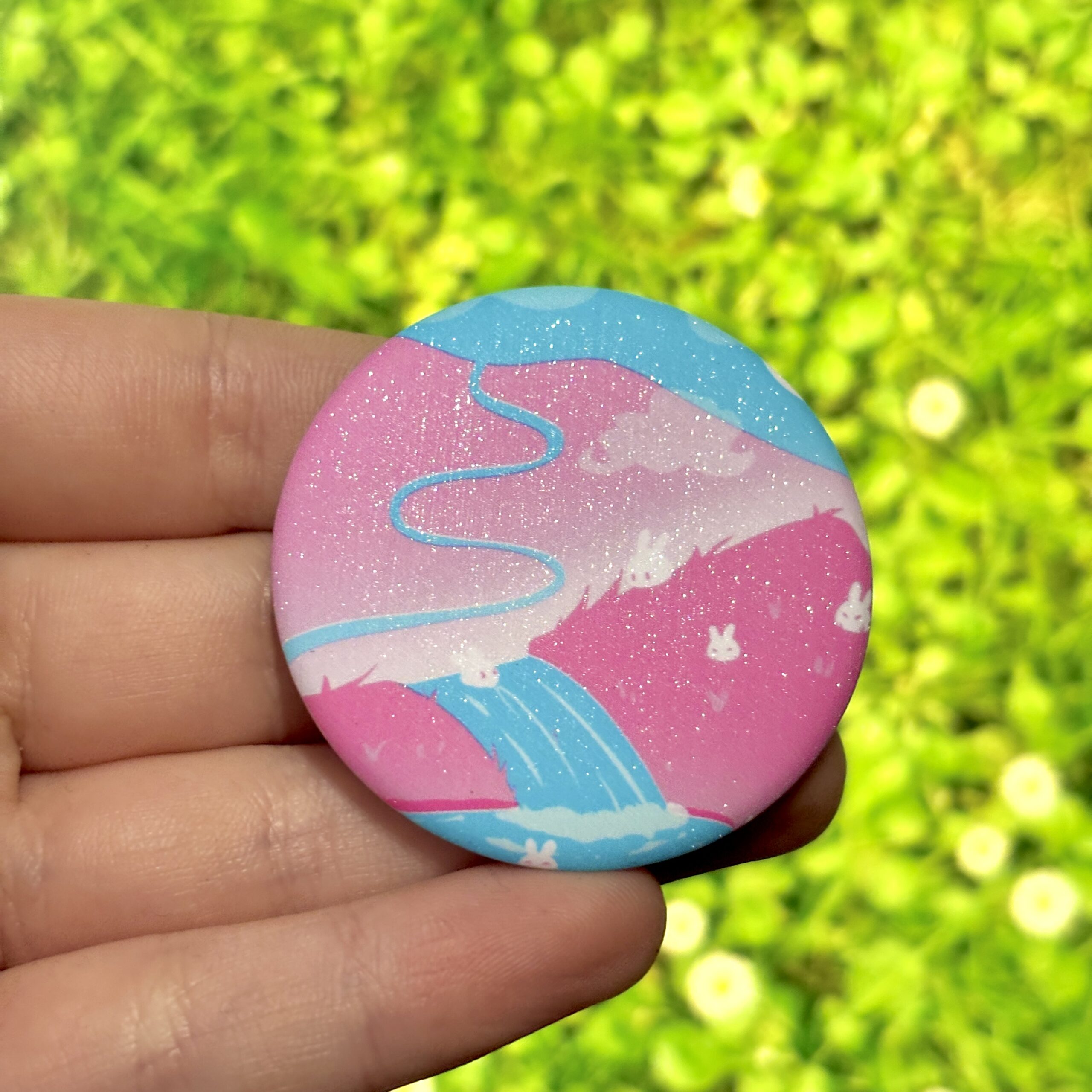 Glitter Button Pin - Transexual