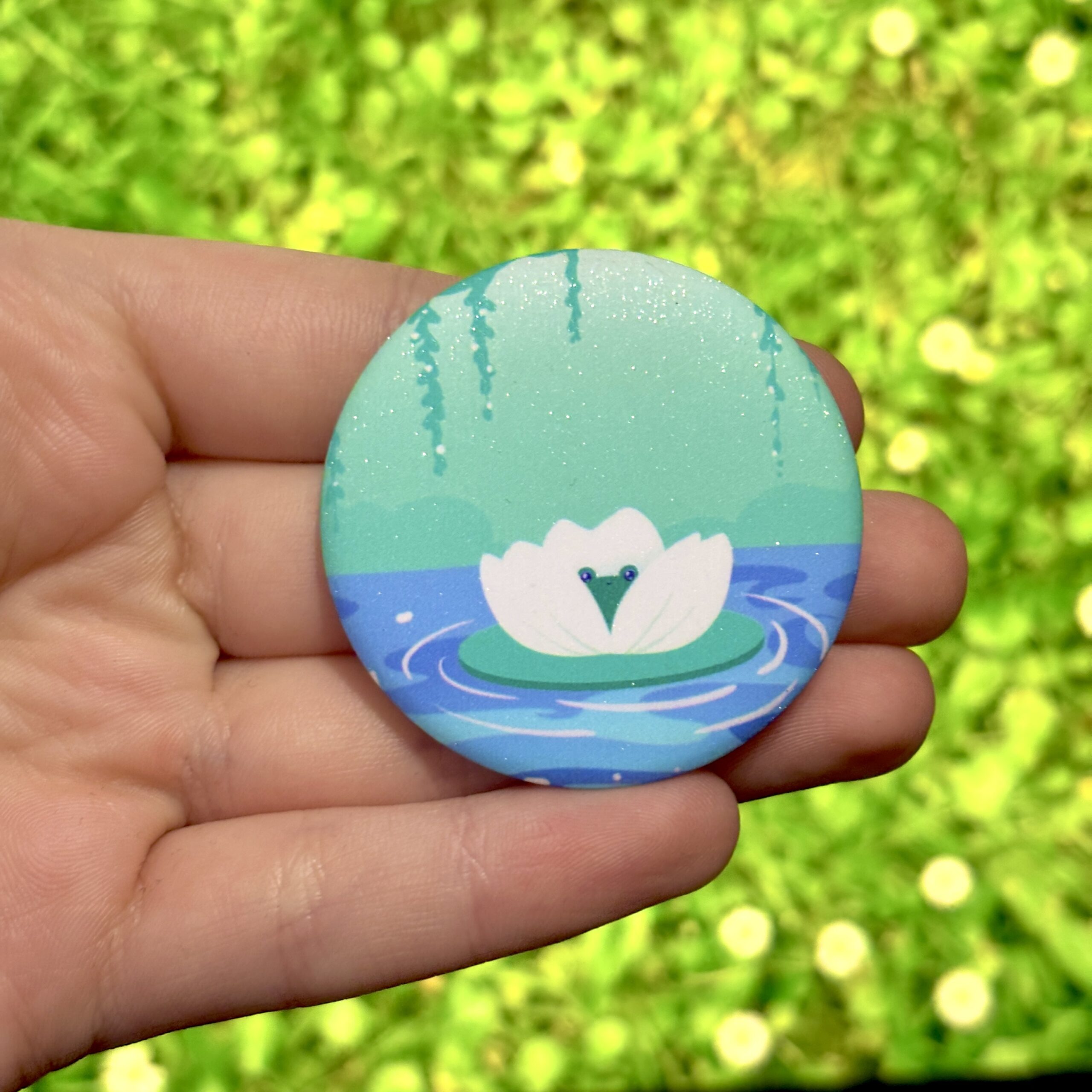 Glitter Button Pin - Gay