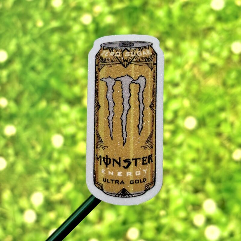 Glitter Sticker - Monster Gold Zero