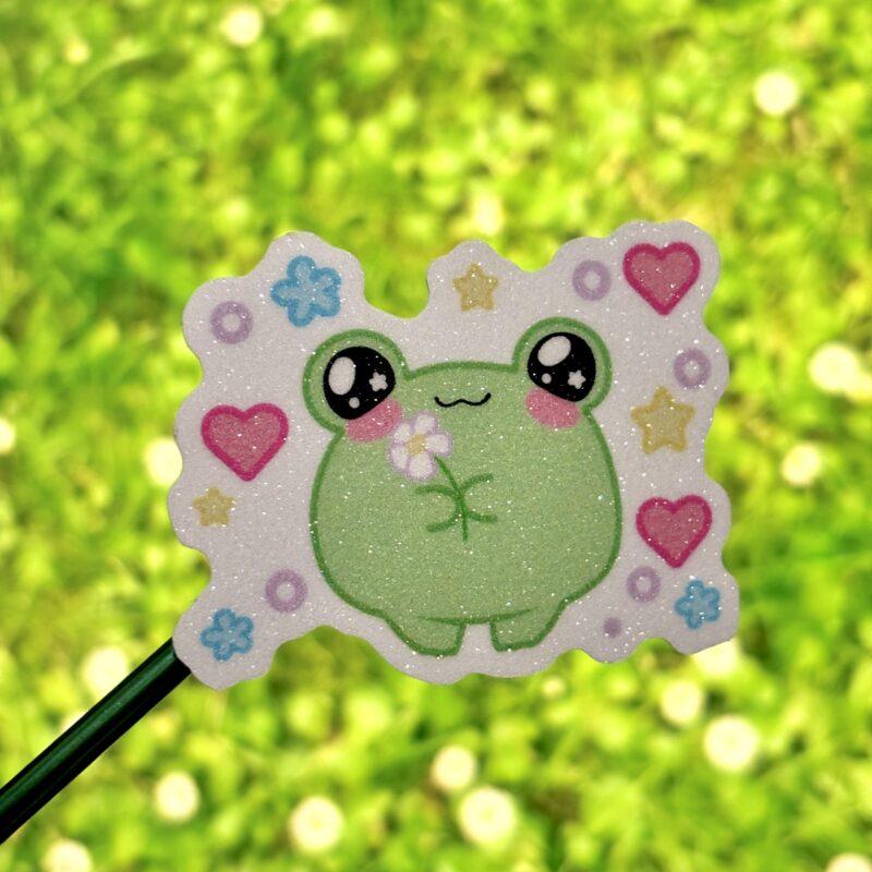 Glitter Sticker - Cute Frog