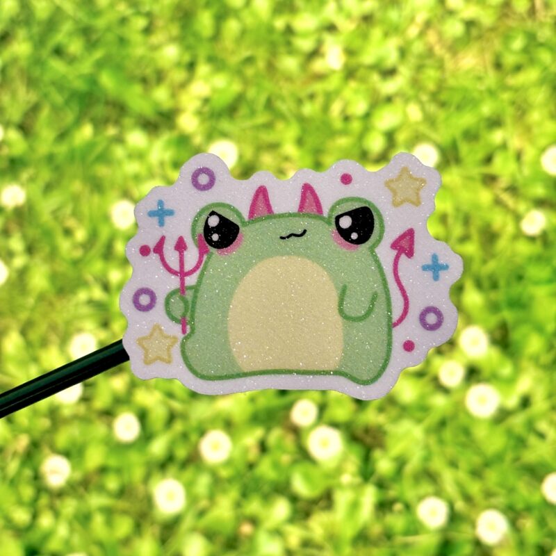 Glitter Sticker - Devil Frog