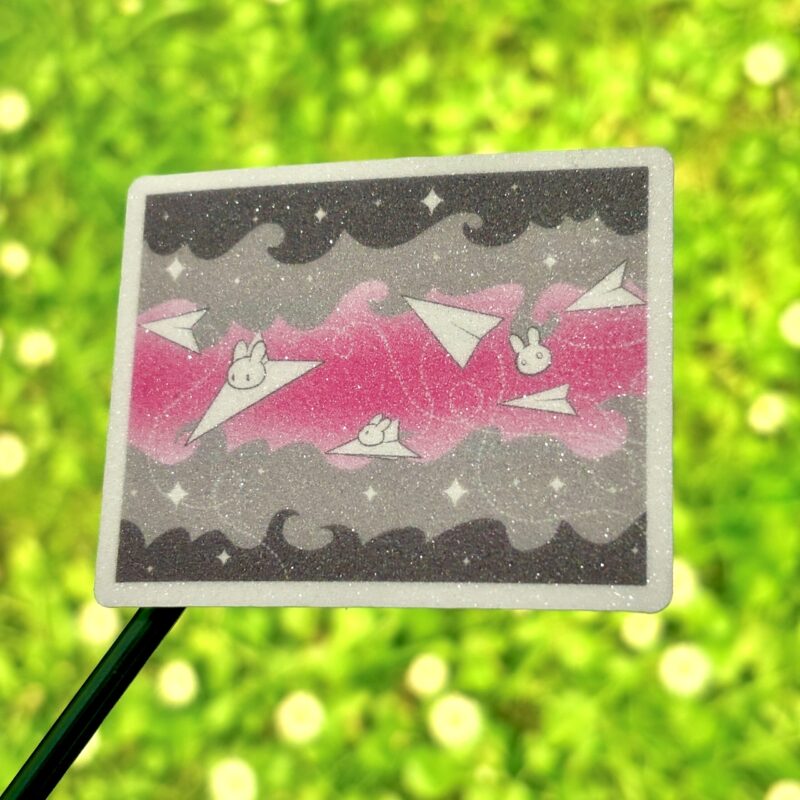 Glitter Sticker - Demigirl Flag