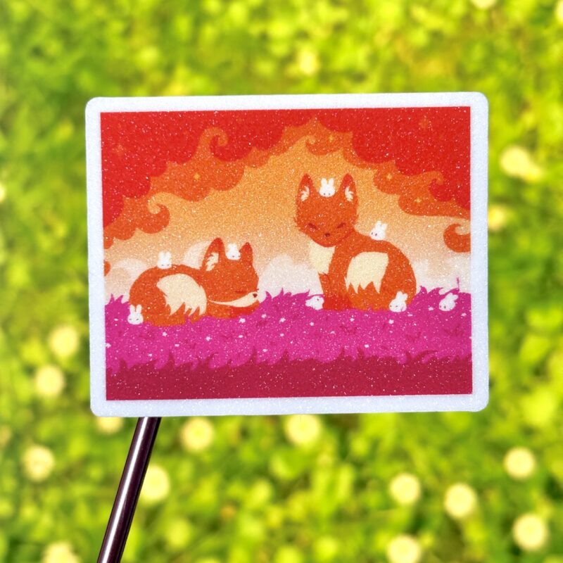 Glitter Sticker - Lesbian Flag