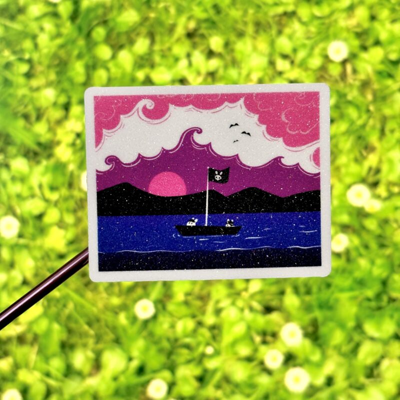 Glitter Sticker - Genderfluid Flag