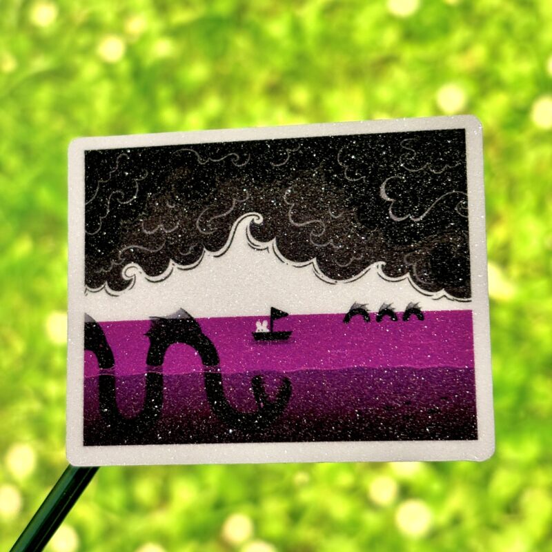 Glitter Sticker - Asexual Flag