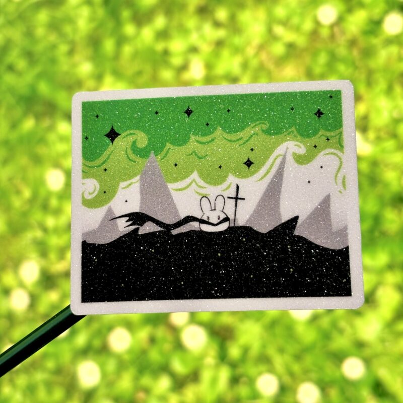 Glitter Sticker - Aromantic Flag