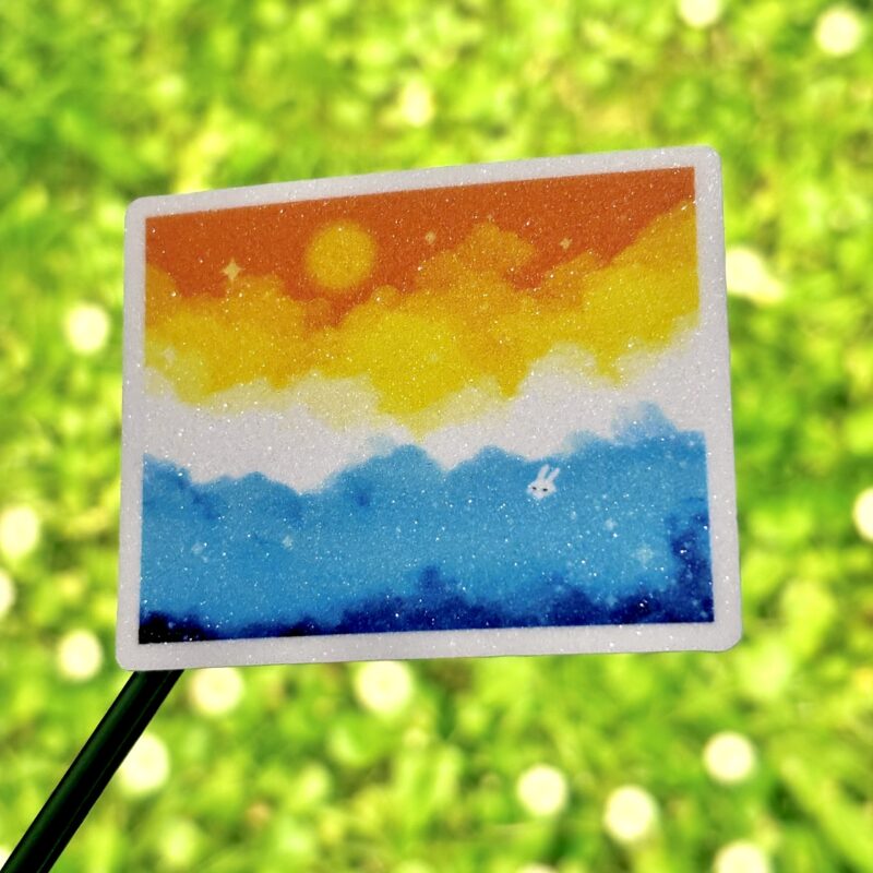 Glitter Sticker - Aroace Flag